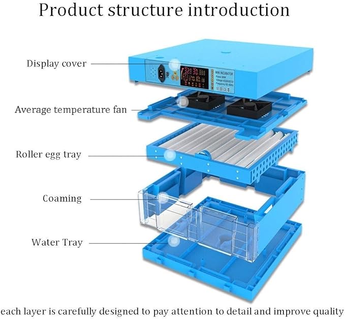 60 Egg Incubator Dual Voltage - Automatic Roller