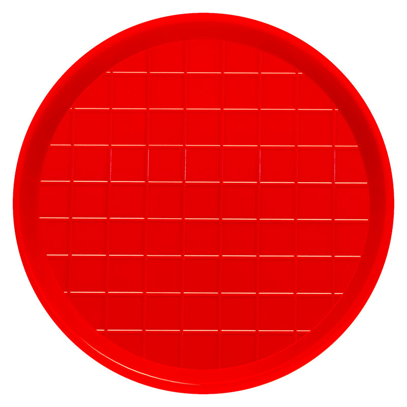 Round / Ribbed Feed Tray Red
