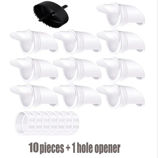 Chicken Gravity Feeder - Rainproof Set of 10 + Hole Opener