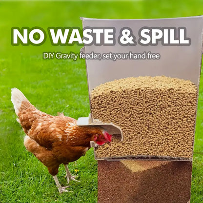 Chicken Gravity Feeder - Rainproof Set of 10 + Hole Opener