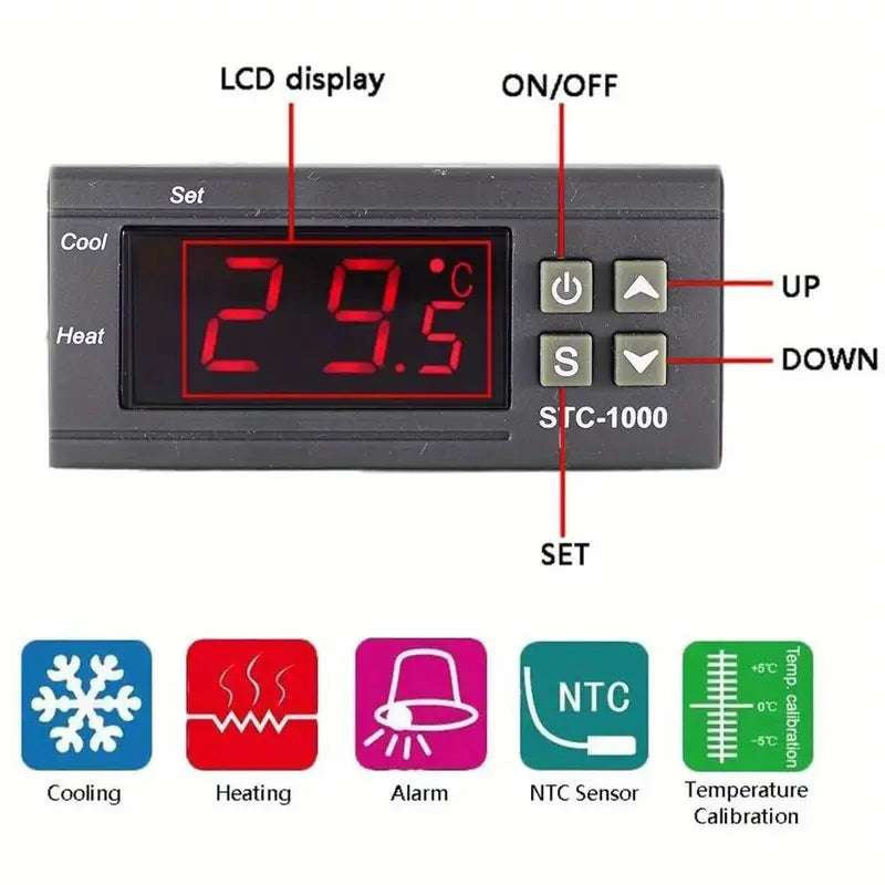 Digital Temperature Controller - Heating & Cooling