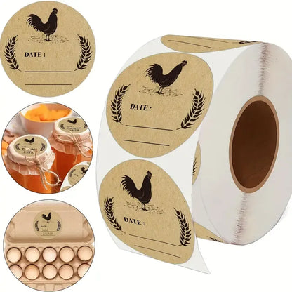 Farm Fresh Egg Labels - 500 Pack/Roll 50mm